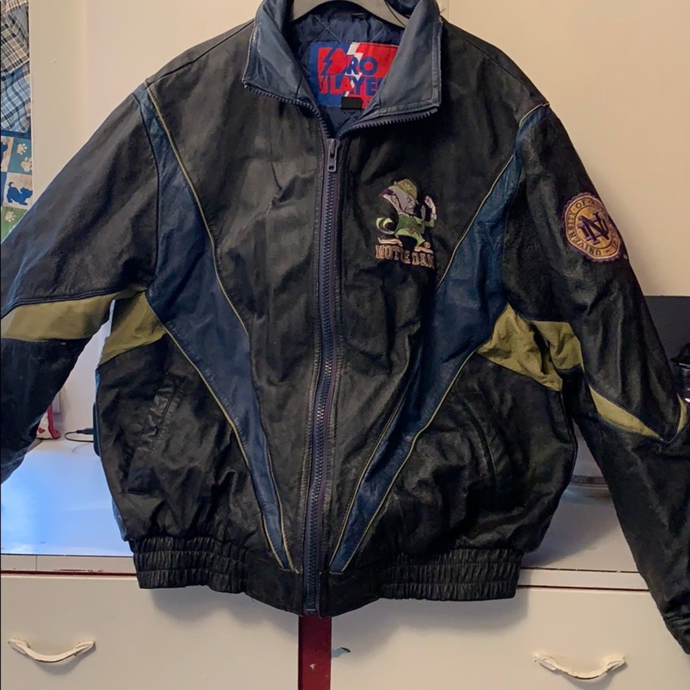 Men’s leather Norte Dame jacket